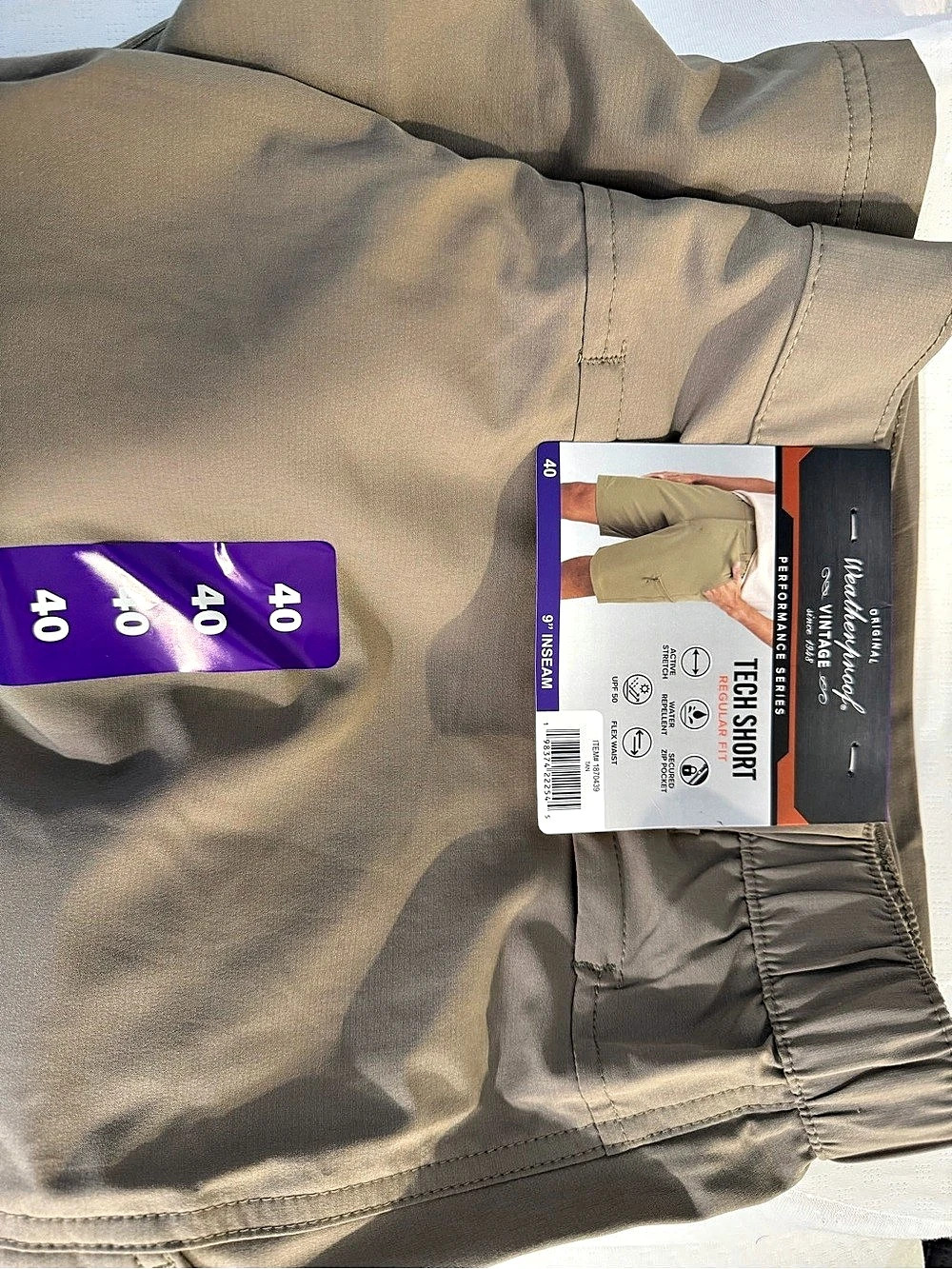 Weatherproof Vintage Tech Short Brown Size 40 NWT